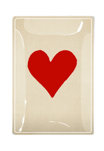 Load image into Gallery viewer, Red Long Heart Decoupage Glass Tray