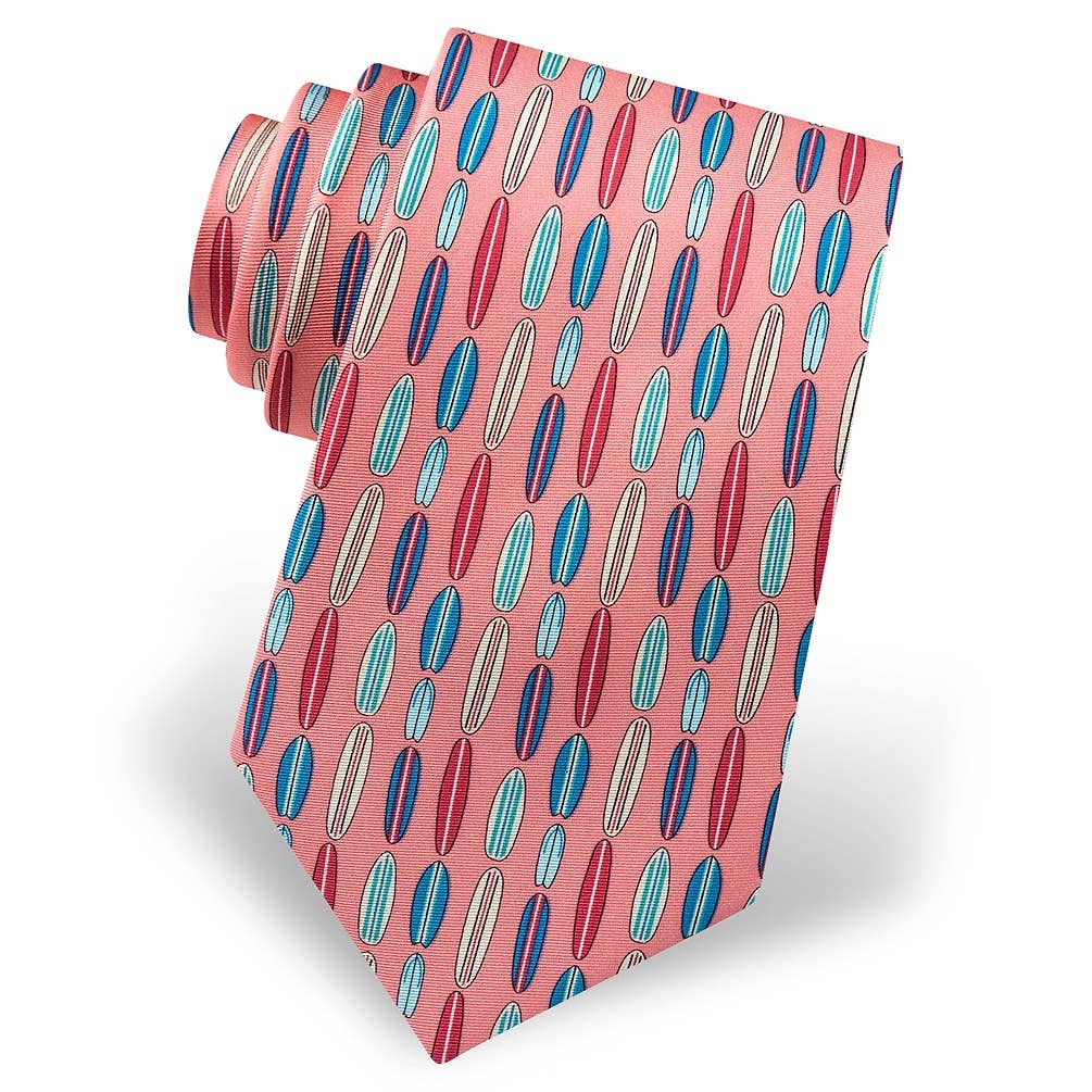 Surf's Up Tie -  Pink Silk