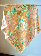 Load image into Gallery viewer, Western Pink and Peach Floral Cowgirl Silk Wild Rag
