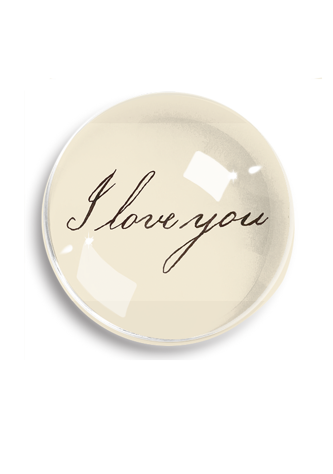 I Love Your Script Crystal Dome Paperweight