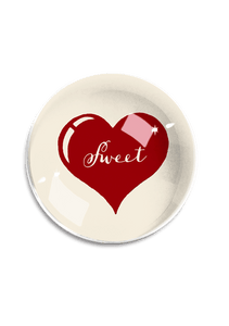 Sweet Heart French Crystal Dome Paperweight