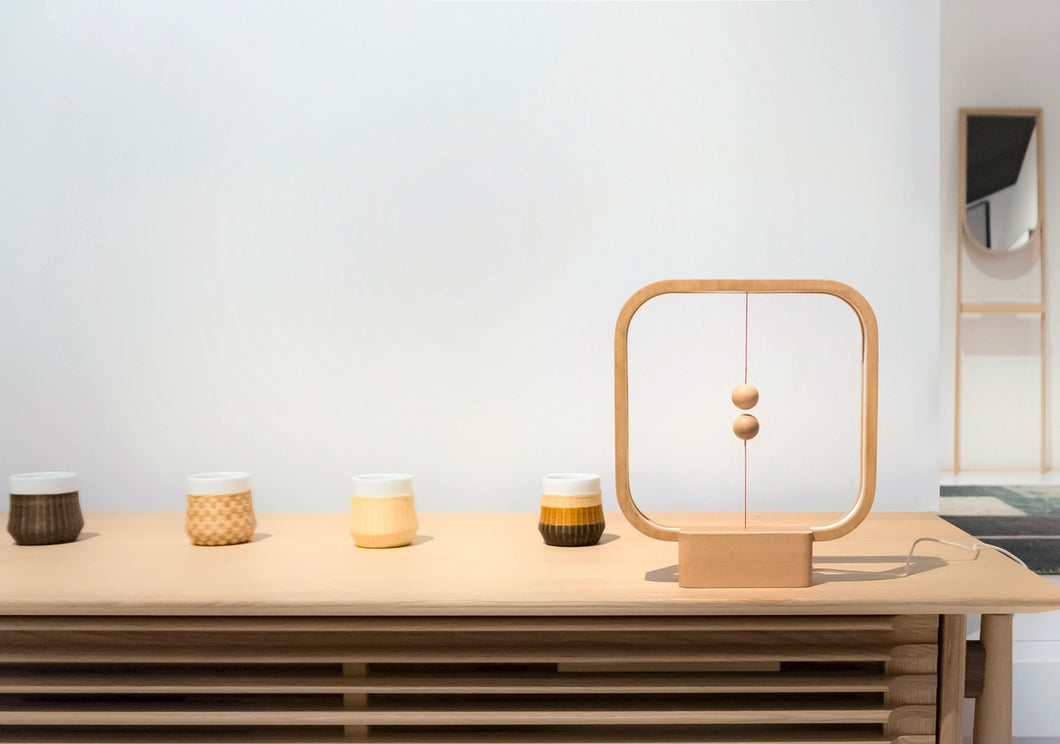 Heng Balance Lamp Square Rechargeable Portable; Light Wood