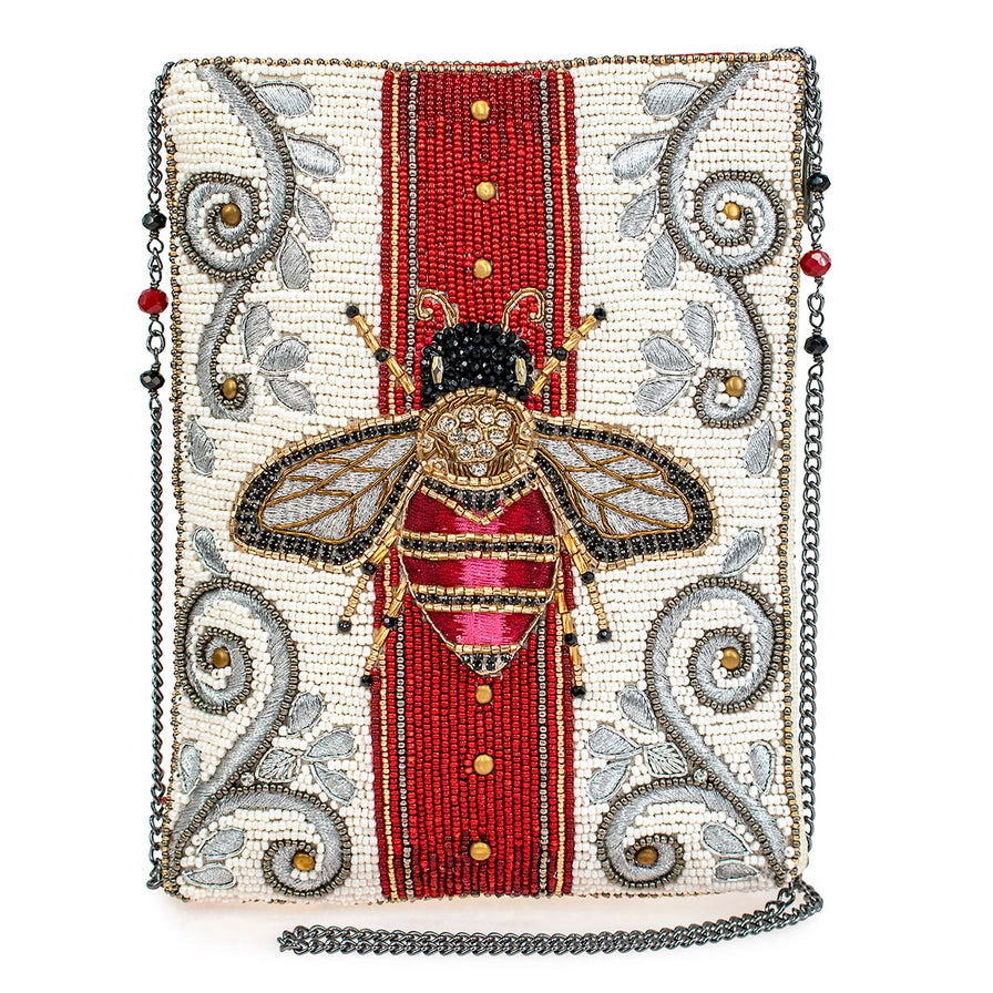 Mary Frances Royal Bee Beaded Bee Motif Mini Crossbody Handbag