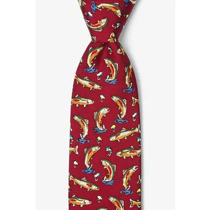 Rainbow Trout Silk Necktie