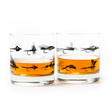 Load image into Gallery viewer, Fly Fishing Flies Whiskey Glasses
