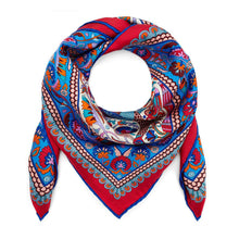 Load image into Gallery viewer, Liberty London Peacock Garden 70 x 70cm Silk Twill Scarf
