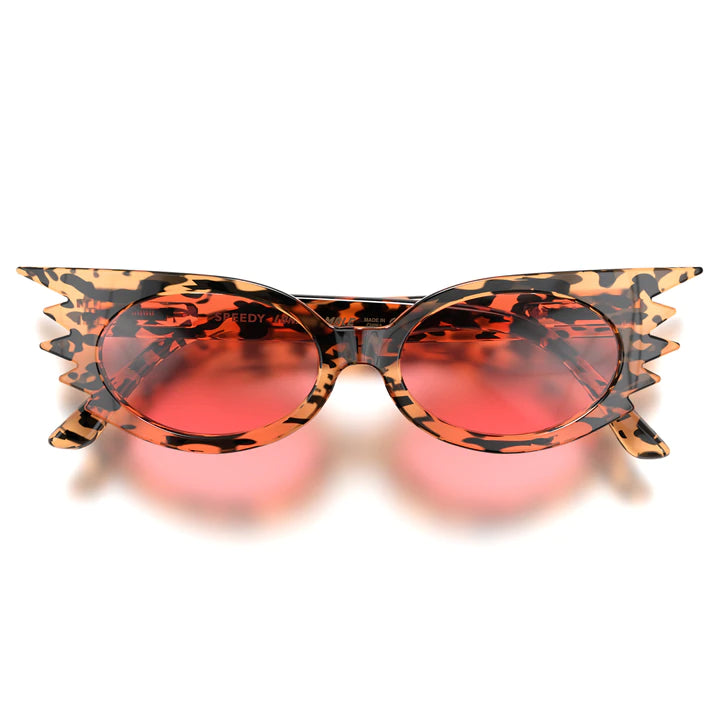 Speedy Sunglasses-Gloss Tortoise with Red Lenses