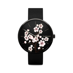 Londonetti Large Black Dial Blossom Watch