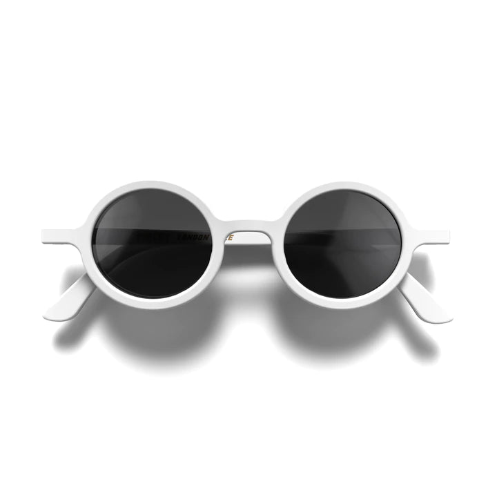 Moley Sunglasses-Matt White with Dark Lenses