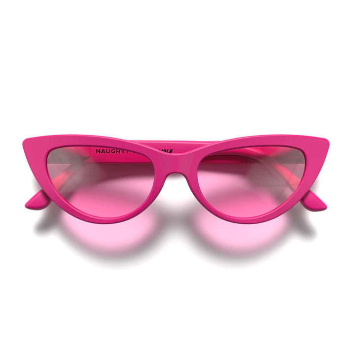 Naughty Sunglasses-Matt Pink with Pink Lenses