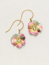 Load image into Gallery viewer, Garden Pansy Drop Earrings
