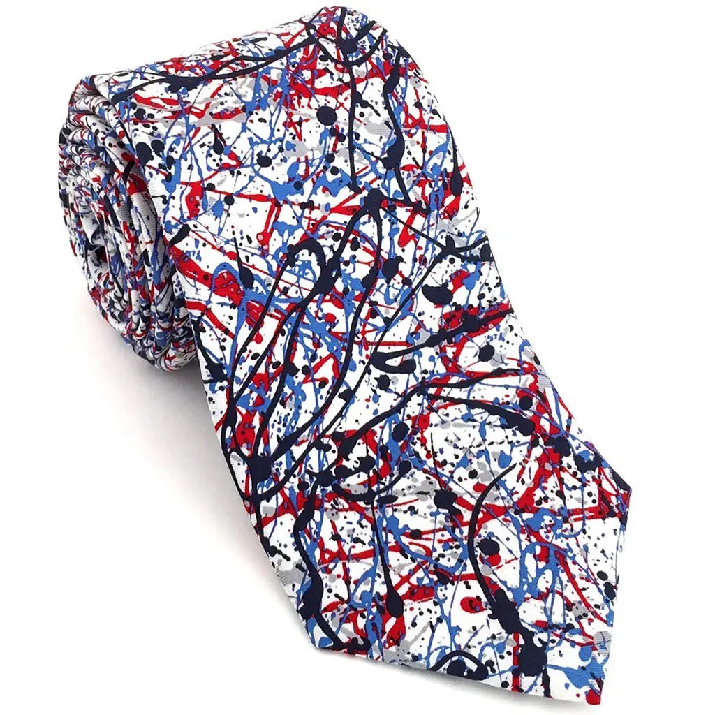 Art Splotches & Drips Silk Necktie